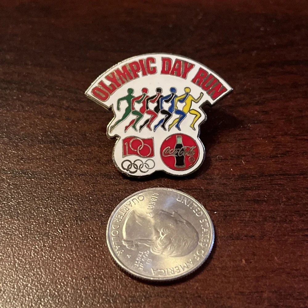 Coca-Cola Coke 1996 Centennial Olympic Day Run Lapel Hat‎ Pin